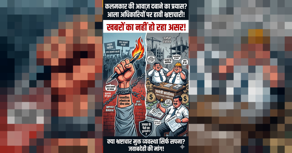 खबरों का नहीं हो रहा असर, कलमकार की आवाज दबाने का प्रयास, आला अधिकारियों पर भारी पड़ रहे दो उपयंत्री