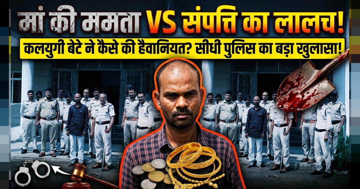 मां की ममता पर भारी पड़ा संपत्ति का लालच: कलयुगी बेटे ने मां को फावड़े से उतारा मौत के घाट, संपत्ति-जेवर के लालच में किया ब्लाइंड मर्डर, सीधी पुलिस ने खोला राज